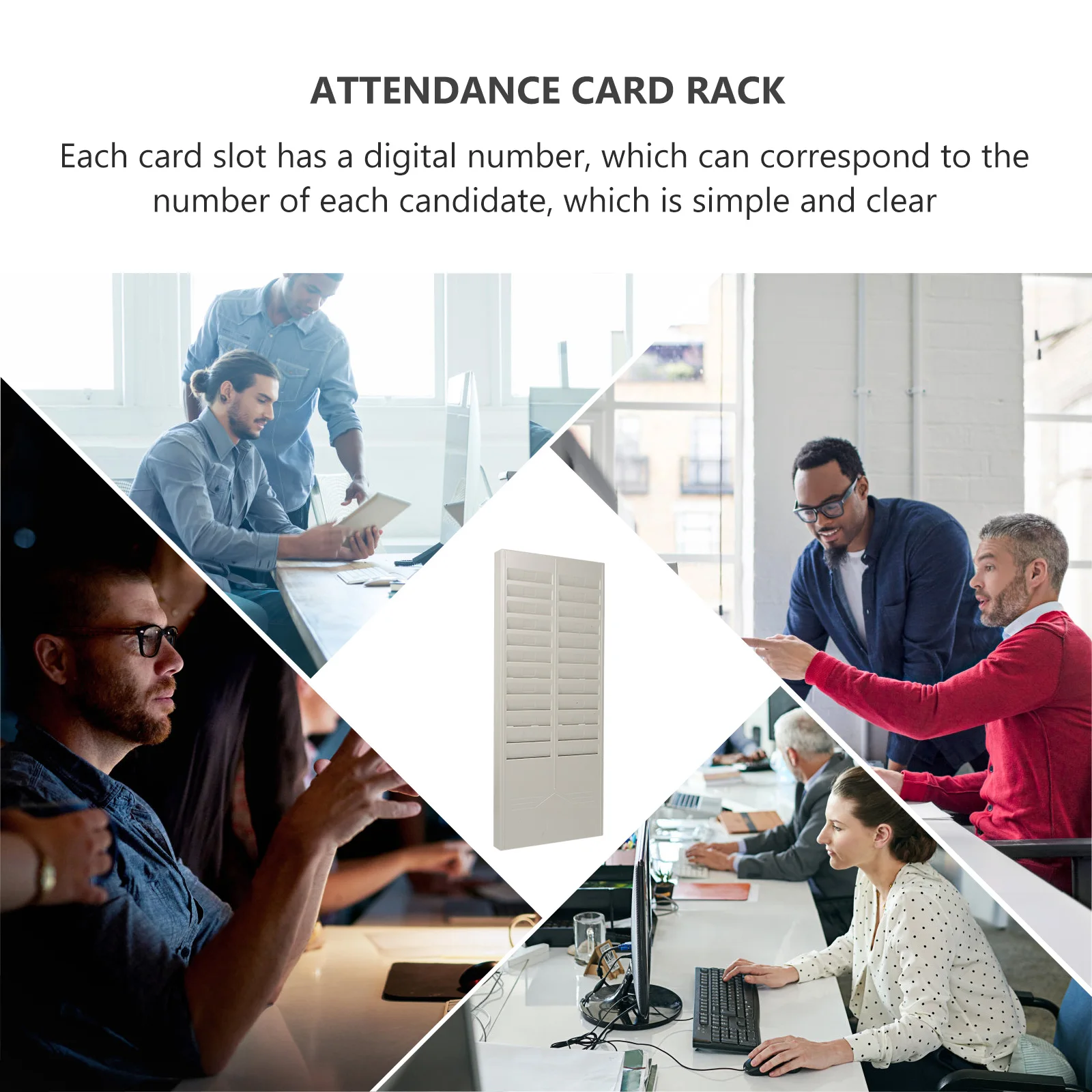 Plastic Attendance Card Holder 24 Slot Wall Hangable Storage Rack for Office Management Tool
Plastic Attendance Card Holder 24 Slot Wall Hangable Storage Rack for Office Management Tool