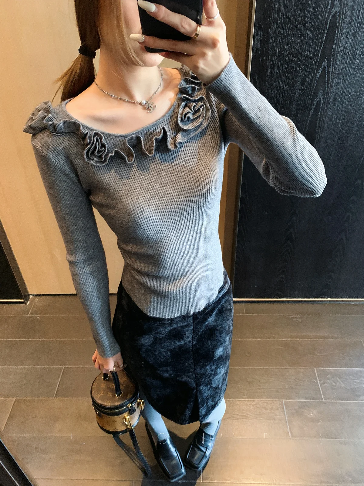 ay Wooden Knitted Sweater Women's Slim Fit Inner Wear Faux Fur Trimmed Long Sve Casual Top by Yang Pao Pao
ay Wooden Knitted Sweater Women's Slim Fit Inner Wear Faux Fur Trimmed Long Sve Casual Top by Yang Pao Pao