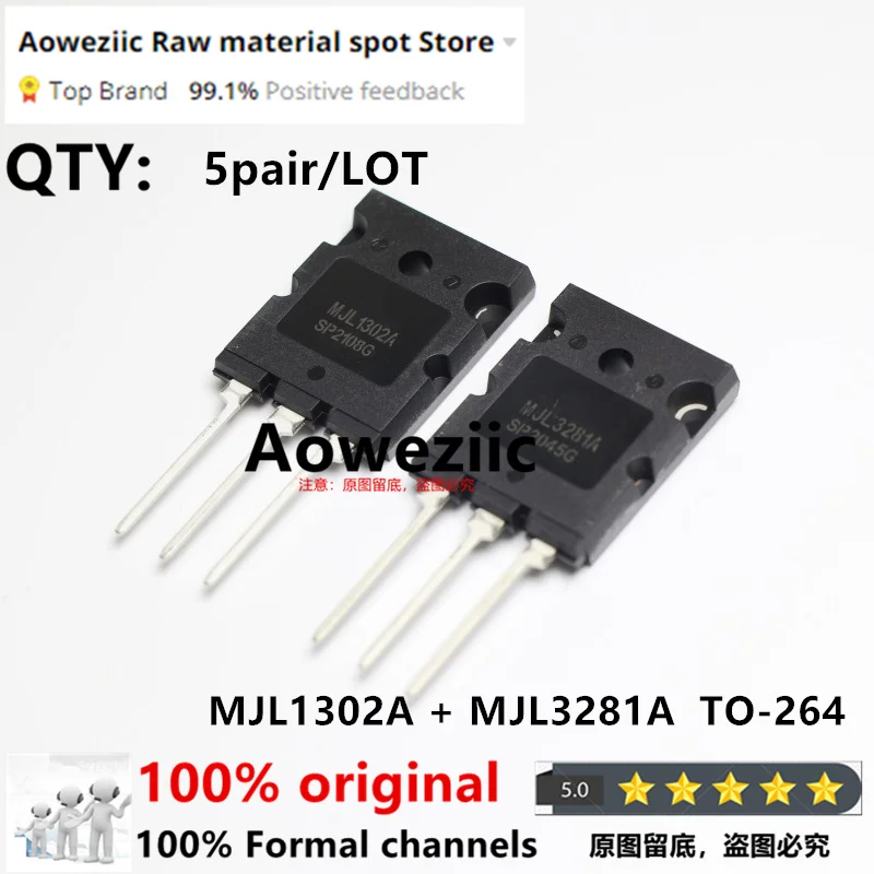 Aoweziic 2024+ 100% New Imported Original MJL1302A MJL3281A TO-264 Amplifier Transistors
Aoweziic 2024+ 100% New Imported Original MJL1302A MJL3281A TO-264 Amplifier Transistors