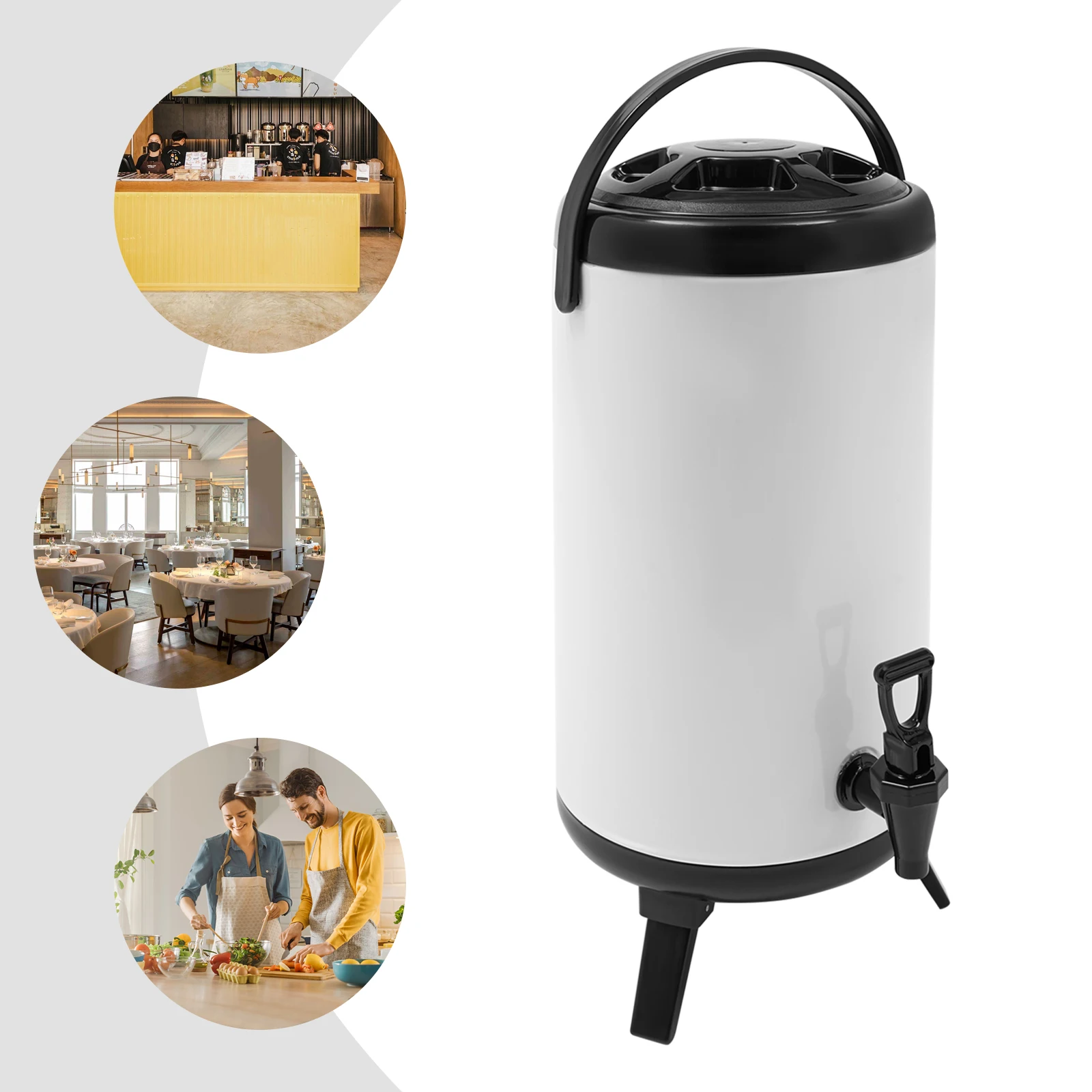 12L Stainless Steel Insulated Beverage Dispenser,White Round Cold and Hot Drink Dispenser Tabletop for Parties
12L Stainless Steel Insulated Beverage Dispenser,White Round Cold and Hot Drink Dispenser Tabletop for Parties