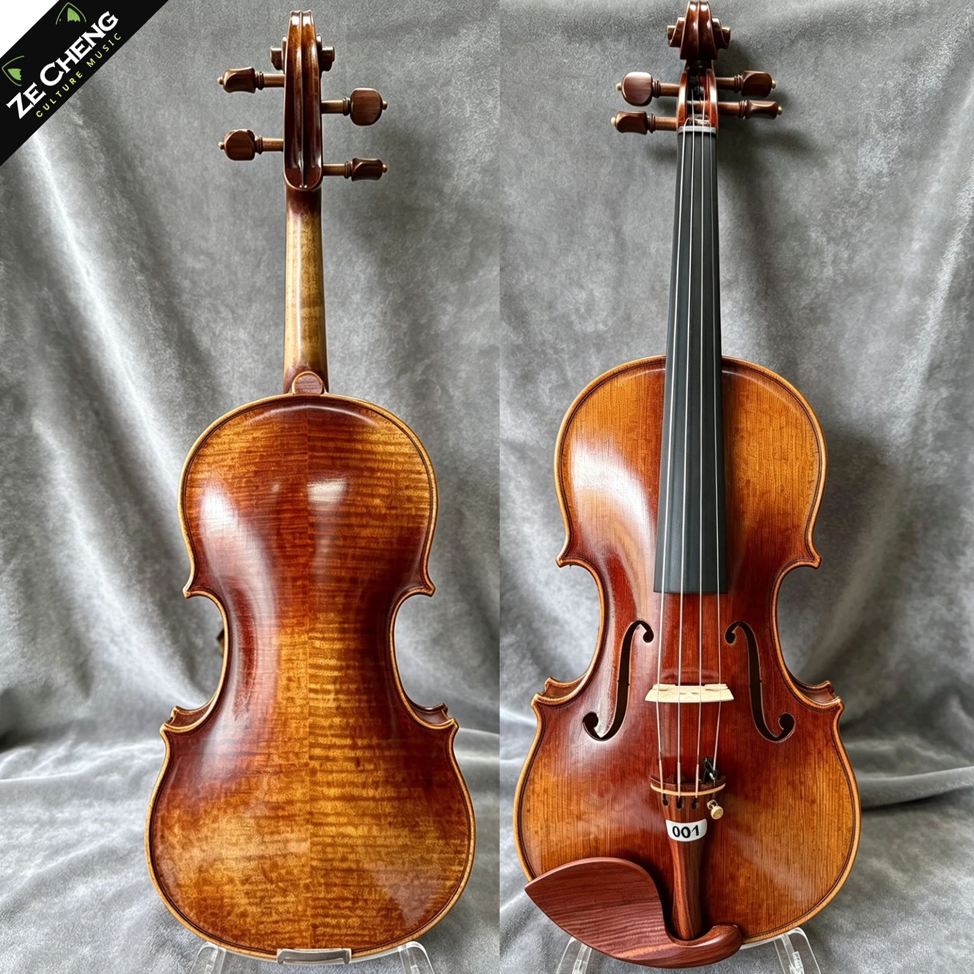 4/4 Professional Handmade Violin, Hand-Polished Antique Finish, Two-Piece Flamed Maple Back, Outfit: Case+Bow+Shoulder Rest
4/4 Professional Handmade Violin, Hand-Polished Antique Finish, Two-Piece Flamed Maple Back, Outfit: Case+Bow+Shoulder Rest