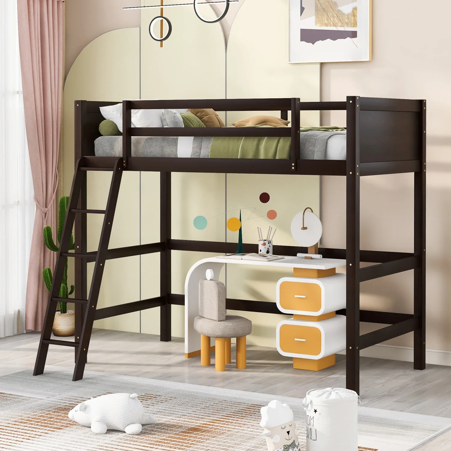 Vintage Espresso Solid Wood Twin Size Loft Bed with Sturdy Ladder Extension (OLD SKU WF191903AAP) for Cozy and Stylish Bedroom
Vintage Espresso Solid Wood Twin Size Loft Bed with Sturdy Ladder Extension (OLD SKU WF191903AAP) for Cozy and Stylish Bedroom
