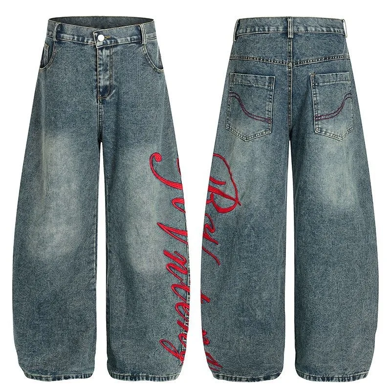 Американские ретро-джинсы с характером в стиле Y2K, хип-хоп, с высокой талией, облегающие, с надписями, красные, широкие, повседневные, свободные джинсовые брюки, уличная мода
Американские ретро-джинсы с характером в стиле Y2K, хип-хоп, с высокой талией, облегающие, с надписями, красные, широкие, повседневные, свободные джинсовые брюки, уличная мода