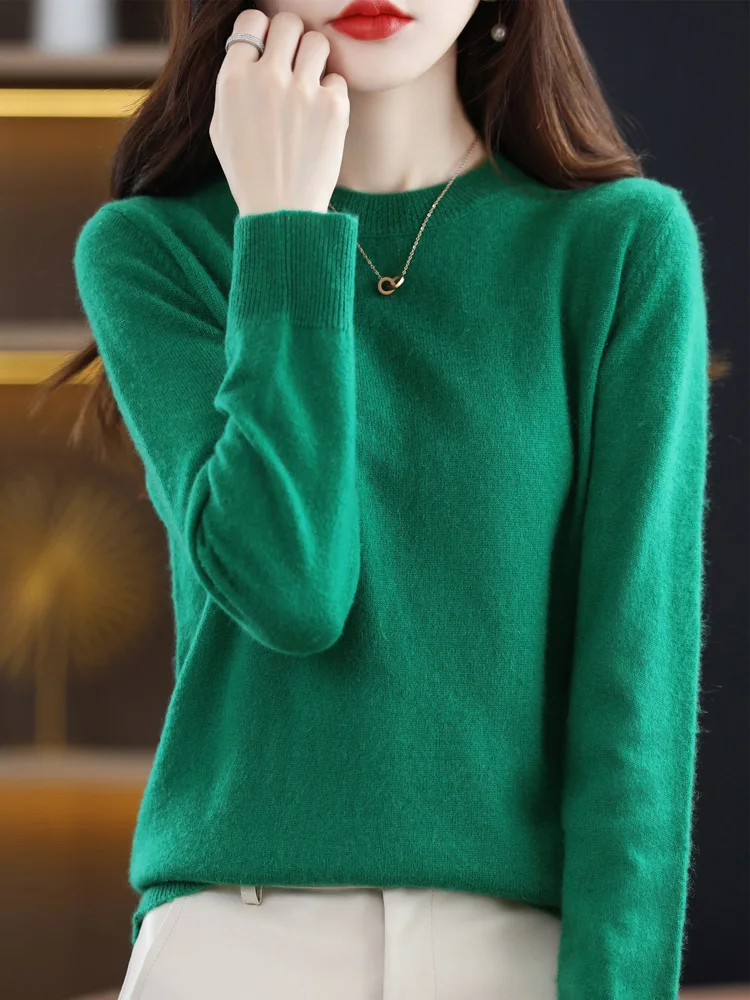 2024 New Women's Round Collar Pullover 100% Merino Wool Sweater Long Sleeve Cashmere Knitwear Autumn Winter Female Clothing Top
2024 New Women's Round Collar Pullover 100% Merino Wool Sweater Long Sleeve Cashmere Knitwear Autumn Winter Female Clothing Top