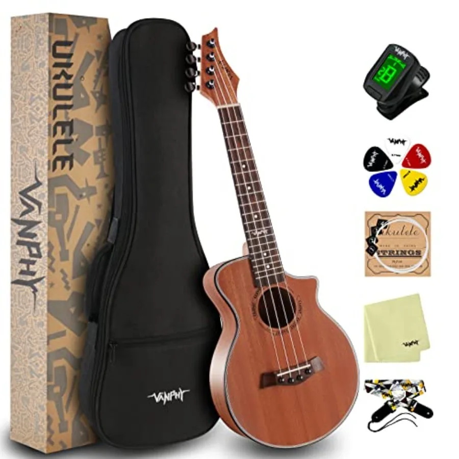 23 Inch Sapele Concert Ukulele for Adult Beginner Hawaiian Uke with Gig Bag Tuner Strap Strings Picks Clean Cloth in Natural Fi
23 Inch Sapele Concert Ukulele for Adult Beginner Hawaiian Uke with Gig Bag Tuner Strap Strings Picks Clean Cloth in Natural Fi