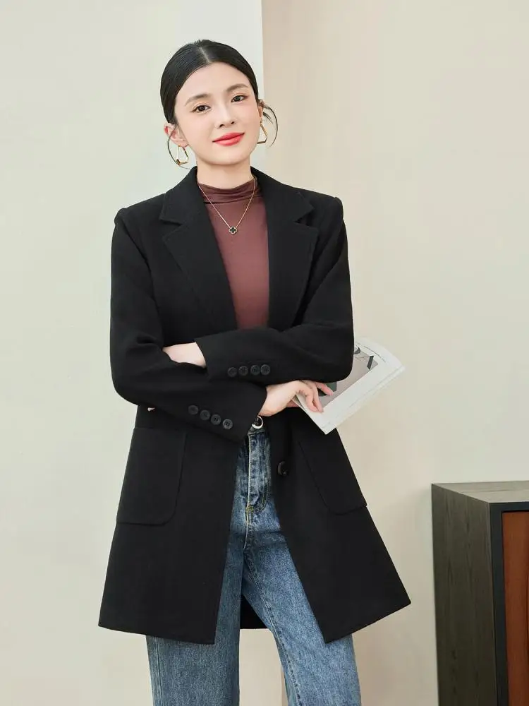 Korean Fashion Autumn White Black Single Breasted Long Sleeved Office Woolen Coat Women Brown Vintage Elegant Holiday Overcoat
Korean Fashion Autumn White Black Single Breasted Long Sleeved Office Woolen Coat Women Brown Vintage Elegant Holiday Overcoat