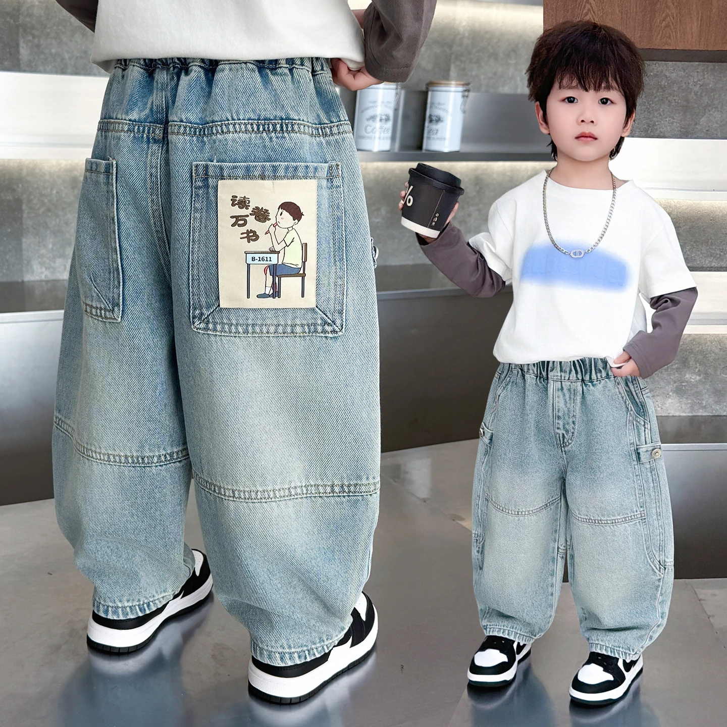 Faionable Light Blue Cartoon Jeans for Boys 2026 New Spring Autumn Small to Medium Children Long Trousers Ages 3 to 5
Faionable Light Blue Cartoon Jeans for Boys 2026 New Spring Autumn Small to Medium Children Long Trousers Ages 3 to 5