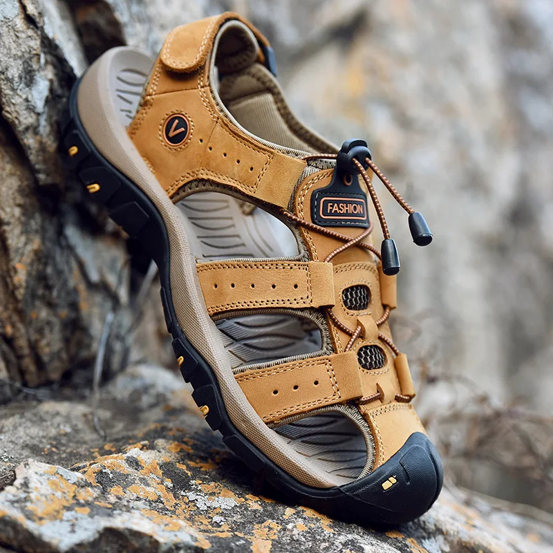 Summer New Men Sandals Genuine Leather Mens Casual Outdoor Men Leather Sandals for Men Beach Shoes Roman Shoes Plus Size 38-48
Summer New Men Sandals Genuine Leather Mens Casual Outdoor Men Leather Sandals for Men Beach Shoes Roman Shoes Plus Size 38-48