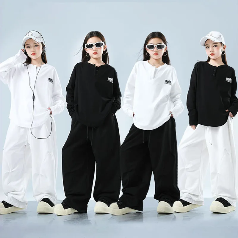 Kid Hip Hop Clothing White Black Button V Neck Crop Top T Shirt Casual Sweat Parachute Pants for Girl Jazz Dance Costume Clothes
Kid Hip Hop Clothing White Black Button V Neck Crop Top T Shirt Casual Sweat Parachute Pants for Girl Jazz Dance Costume Clothes