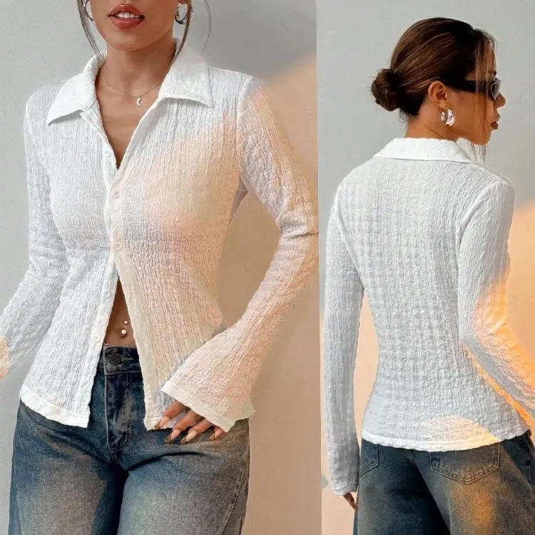 Women's Long Sved Shirt Waist Cinched Seasonal Top Smart Style Regular Sleeve Polyester Fabric Non-deformable Spring 2025
Women's Long Sved Shirt Waist Cinched Seasonal Top Smart Style Regular Sleeve Polyester Fabric Non-deformable Spring 2025
