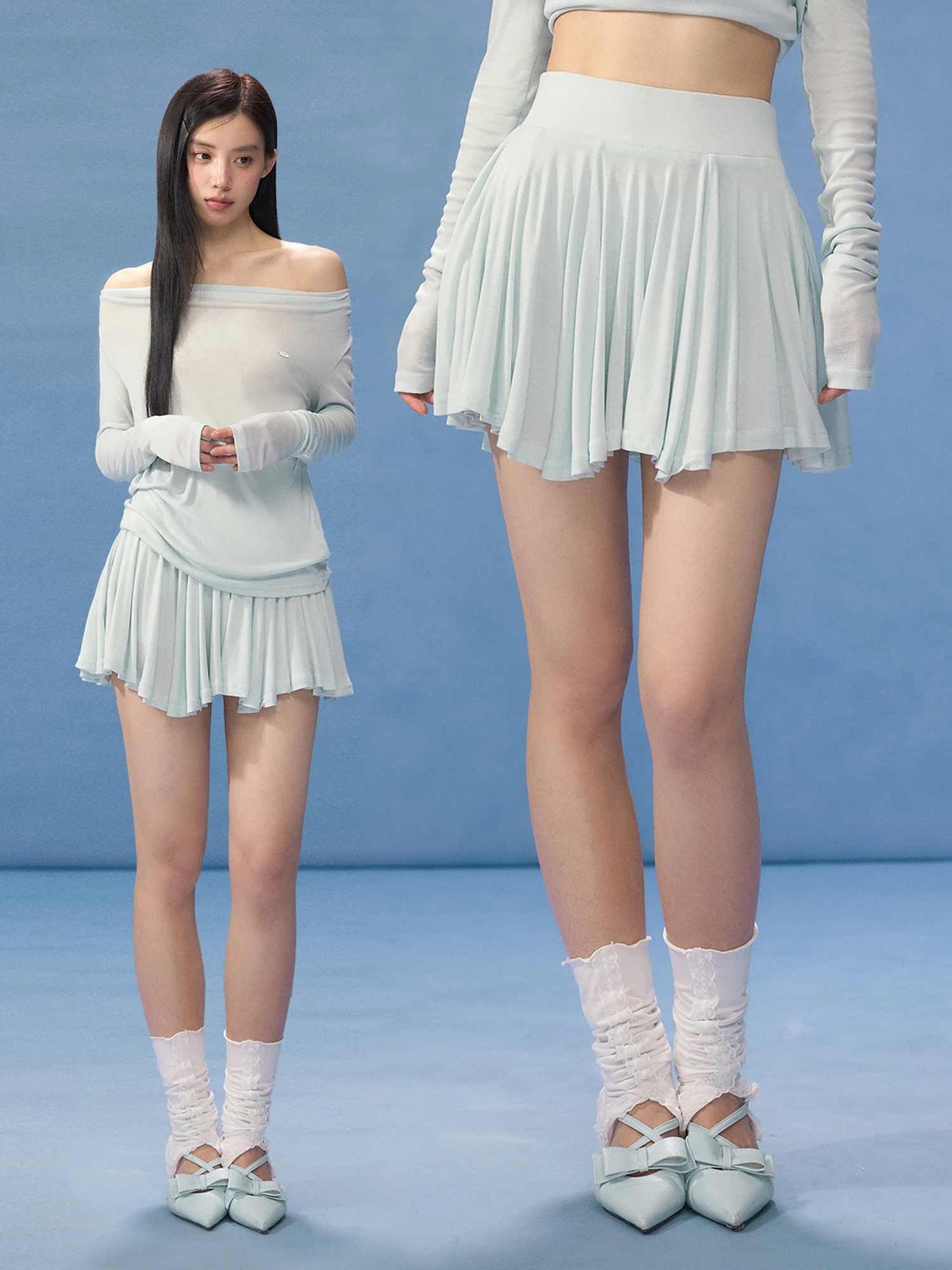 Weekendhub Blue Ballet Style Pleated Short Skirt Women High Waist Drape Asymmetric Sweet Girl Summer Half-length Skirt
Weekendhub Blue Ballet Style Pleated Short Skirt Women High Waist Drape Asymmetric Sweet Girl Summer Half-length Skirt