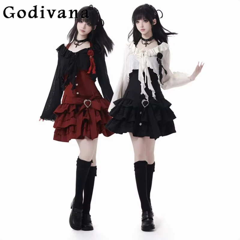 Original Design Y2k Student Matching Sets Spring 2026 Sweet Cool Girls Knitted Cardigan Halter Dress 2-piece Set Women's Clothes
Original Design Y2k Student Matching Sets Spring 2026 Sweet Cool Girls Knitted Cardigan Halter Dress 2-piece Set Women's Clothes