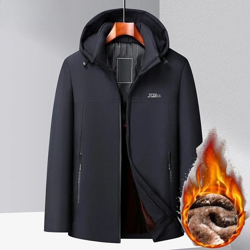 New Hooded Warm Parka With Pockets Winter Jackets for Men's Winter Coats Windbreak Fleece Lining Men's Winter Jacket Coat Luxury
New Hooded Warm Parka With Pockets Winter Jackets for Men's Winter Coats Windbreak Fleece Lining Men's Winter Jacket Coat Luxury