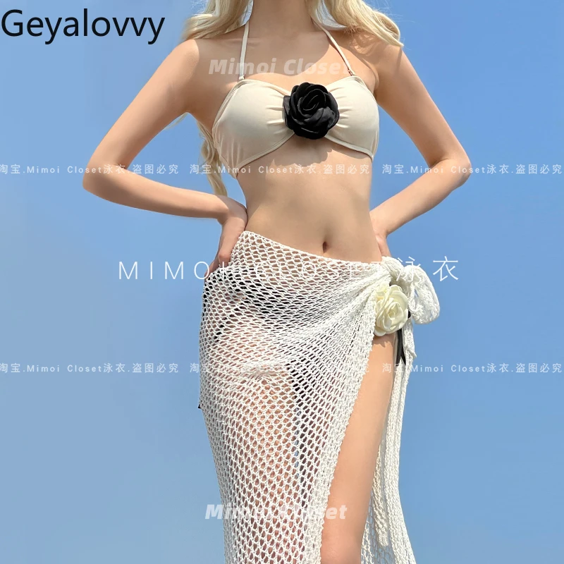 Summer New Flower Sexy Split Bikini and Long Skirt Three Piece Set Vacation Seaside Hot Spring Swimsuit Sweet Girls Bathing Suit
Summer New Flower Sexy Split Bikini and Long Skirt Three Piece Set Vacation Seaside Hot Spring Swimsuit Sweet Girls Bathing Suit
