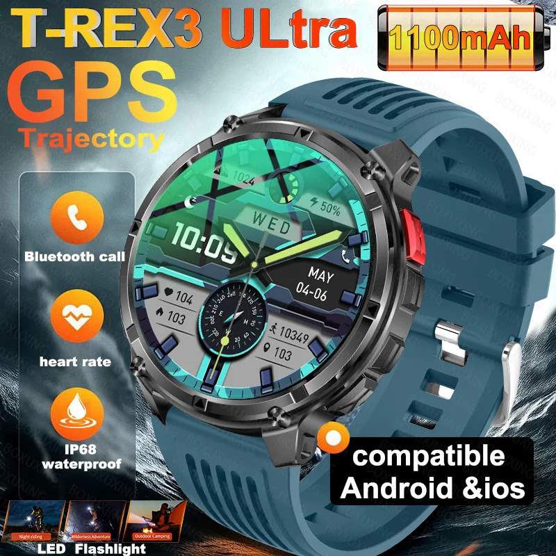 Новые умные часы T-Rex3 Ultra с аккумулятором 1100 мАч, GPS-трекером, компасом, водонепроницаемостью IP69K, спортивным трекером для активного отдыха, военные смарт-часы
Новые умные часы T-Rex3 Ultra с аккумулятором 1100 мАч, GPS-трекером, компасом, водонепроницаемостью IP69K, спортивным трекером для активного отдыха, военные смарт-часы