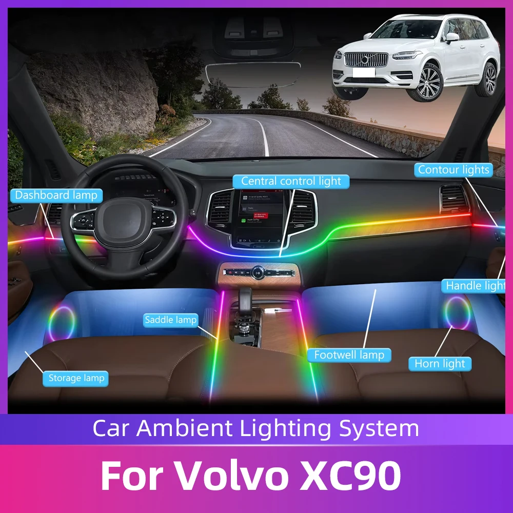 Комплект атмосферной подсветки салона для Volvo XC90 с управлением через приложение, RGB, 64 цвета, скрытая акриловая лента, симфония света
Комплект атмосферной подсветки салона для Volvo XC90 с управлением через приложение, RGB, 64 цвета, скрытая акриловая лента, симфония света