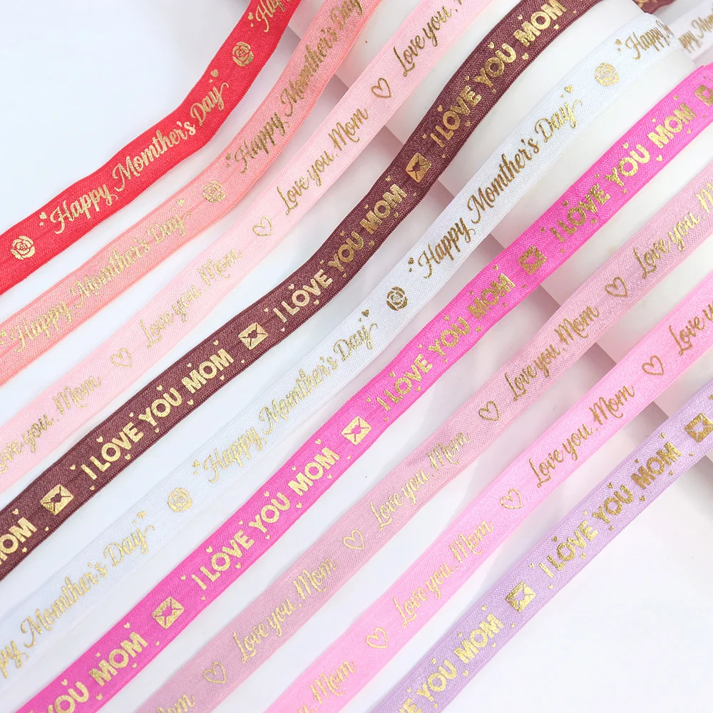 15mm Gold Happy Mother's Day Ribbon Love You Mom Printed FOE Ribbon For Gift Wrapping Flower Bouquet Baking DIY Handmade Crafts
15mm Gold Happy Mother's Day Ribbon Love You Mom Printed FOE Ribbon For Gift Wrapping Flower Bouquet Baking DIY Handmade Crafts