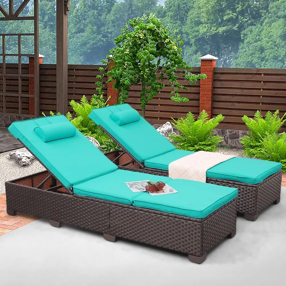 Outdoor PE Wicker Chaise Lounge Set, Patio Lounge Chairs, Outside Pool Lounger Furniture Set of 2, Brown Rattan Recliners with A
Outdoor PE Wicker Chaise Lounge Set, Patio Lounge Chairs, Outside Pool Lounger Furniture Set of 2, Brown Rattan Recliners with A
