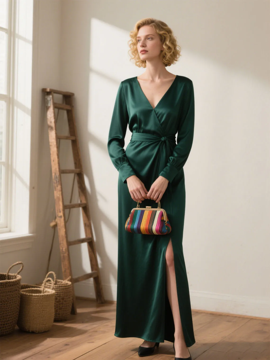 Sexy V Neck Long Sleeves Satin Evening Dress High Split Elegant Ankle Length Mother of the Bride Dress 2025 free customized
Sexy V Neck Long Sleeves Satin Evening Dress High Split Elegant Ankle Length Mother of the Bride Dress 2025 free customized