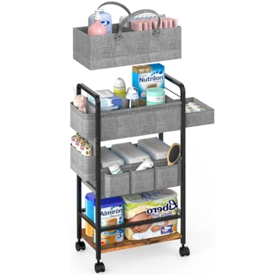 2In1 Baby Diaper Caddy and 4-Tier Rolling Diaper Cart Diaper Caddy Organizer Cart with Dividers and Drawer Mobile Metal Bedside
2In1 Baby Diaper Caddy and 4-Tier Rolling Diaper Cart Diaper Caddy Organizer Cart with Dividers and Drawer Mobile Metal Bedside