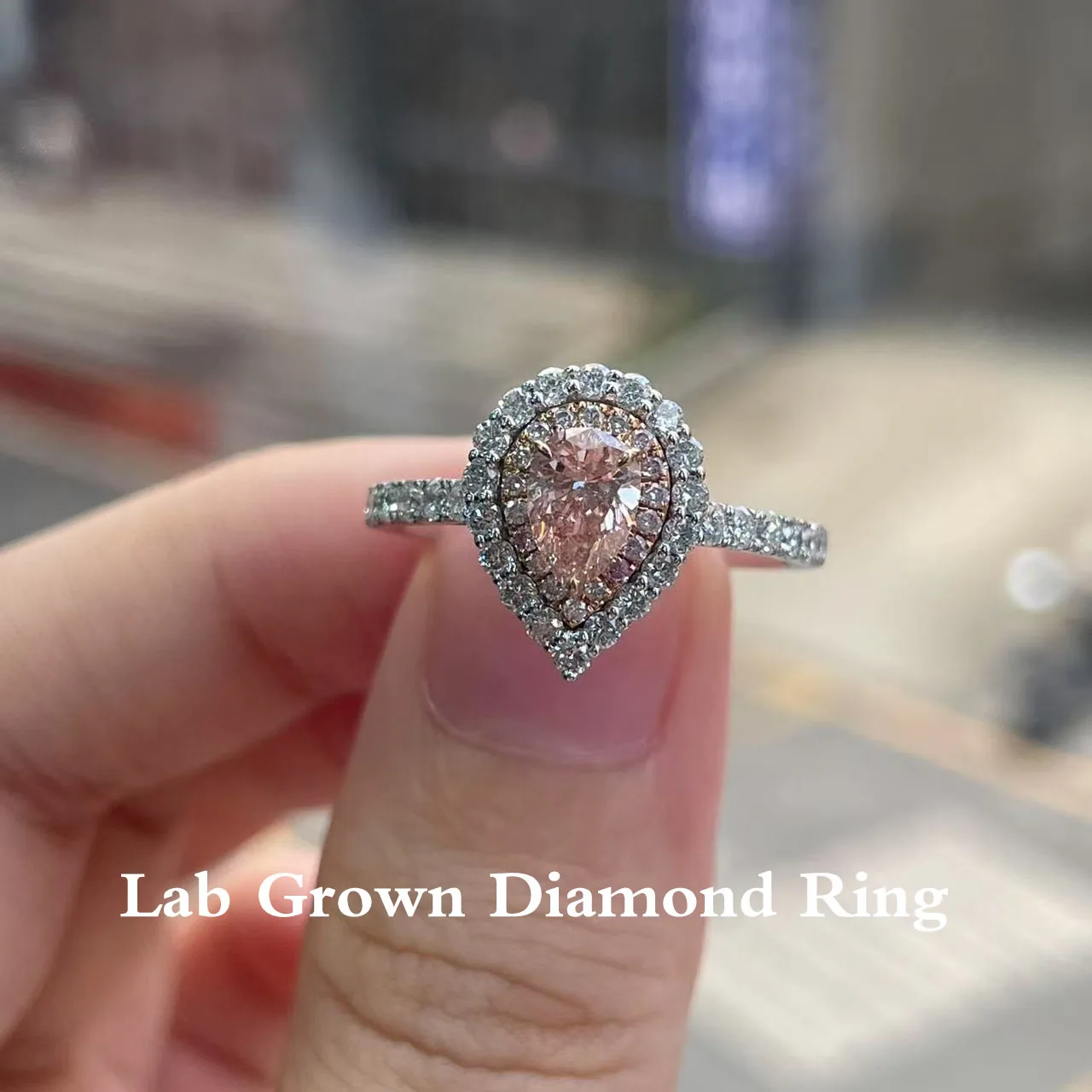 0.5ct Fincy Pink Pear Cut CVD HPHT 0.66ctw Side Stones Round Cut Lab Grown Diamond Real Women Ring NGIC Certificate 14K Gold
0.5ct Fincy Pink Pear Cut CVD HPHT 0.66ctw Side Stones Round Cut Lab Grown Diamond Real Women Ring NGIC Certificate 14K Gold 
