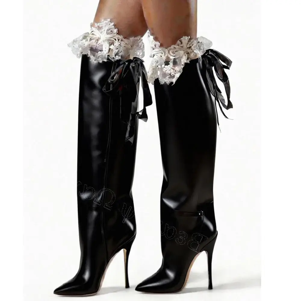 Black Pointed Toe Boots Back Tied Laser Shoes Thin High Heel Open Round Toe Knee High Shoes for Men 2024Zapatos Para Hombres
Black Pointed Toe Boots Back Tied Laser Shoes Thin High Heel Open Round Toe Knee High Shoes for Men 2024Zapatos Para Hombres