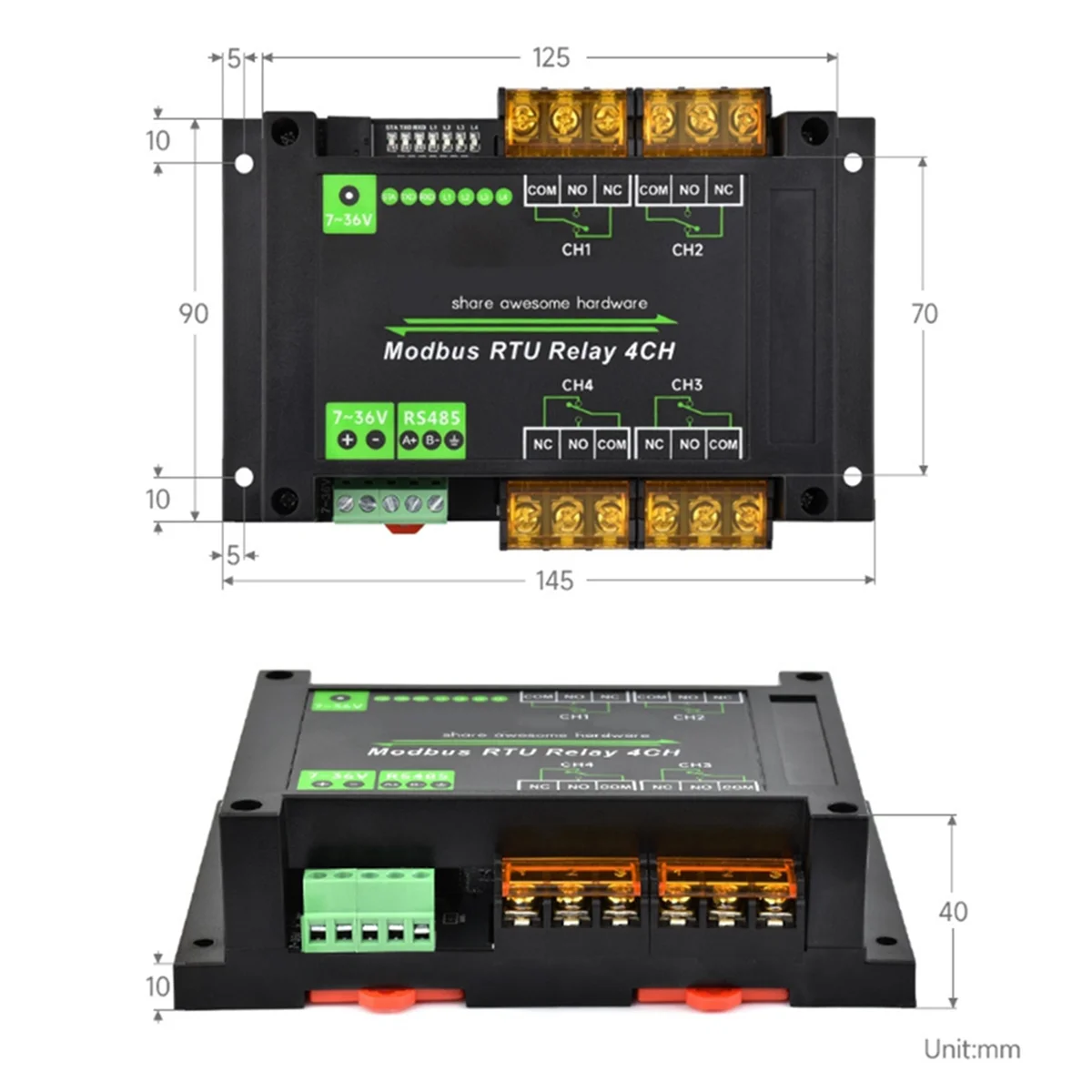 SZSC 4-канальный релейный модуль на DIN-рейку, протокол Modbus RTU RS485, релейный модуль сильного тока, схема защиты от различной изоляции
SZSC 4-канальный релейный модуль на DIN-рейку, протокол Modbus RTU RS485, релейный модуль сильного тока, схема защиты от различной изоляции