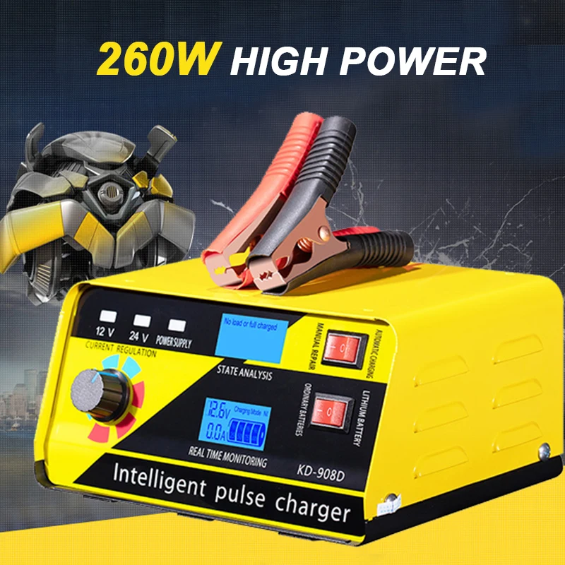 12V24V 260W High Power Smart Battery for Car Truck Boat Chager Intelligent Repair Charger for Lead-acid Batteries
12V24V 260W High Power Smart Battery for Car Truck Boat Chager Intelligent Repair Charger for Lead-acid Batteries