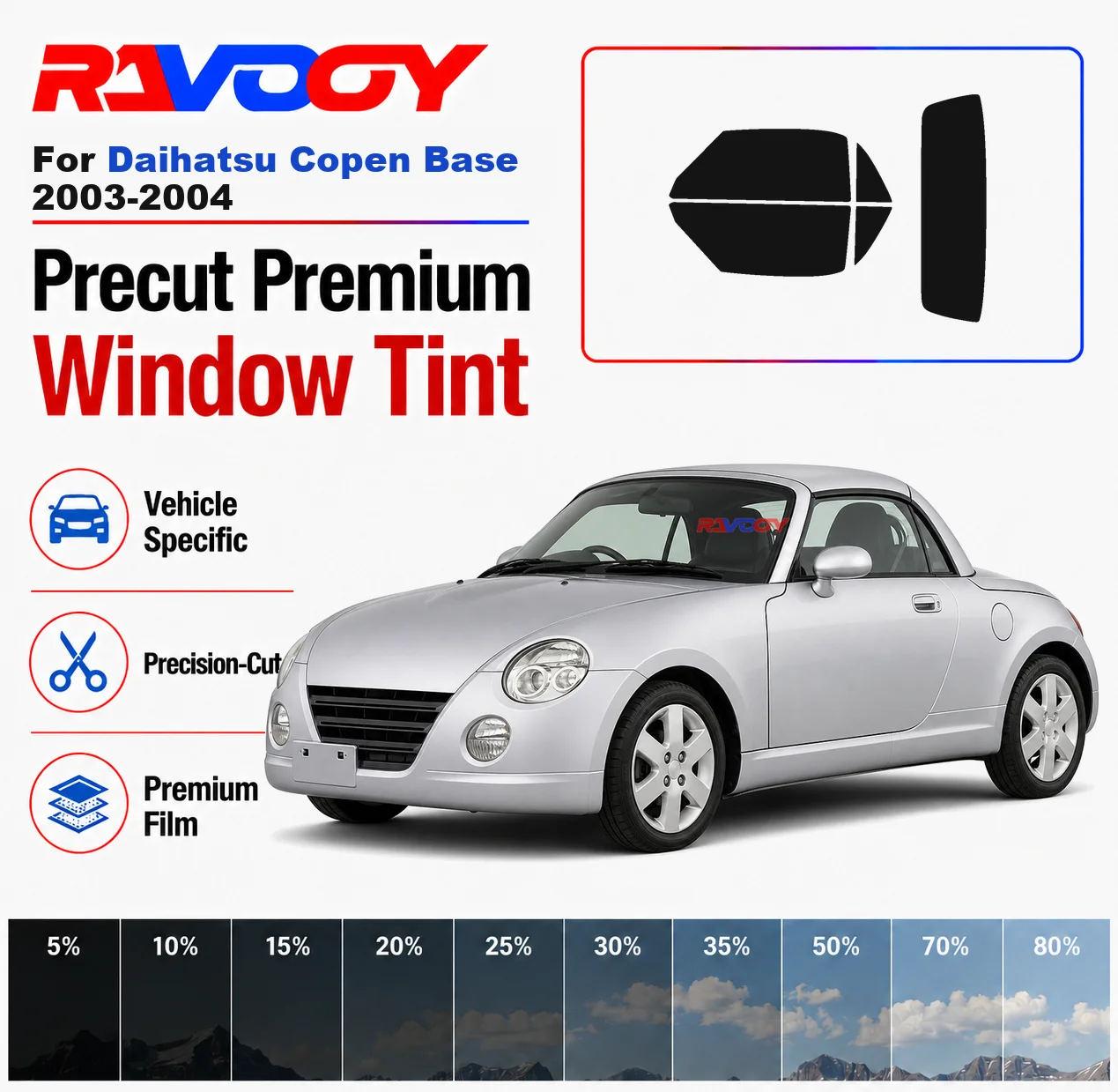 Premium Precut Window Tint Kit Front Rear Windows Rear Windshield For Daihatsu Copen Base 2003-2004 Car Solar Nano Ceramic Film
Premium Precut Window Tint Kit Front Rear Windows Rear Windshield For Daihatsu Copen Base 2003-2004 Car Solar Nano Ceramic Film