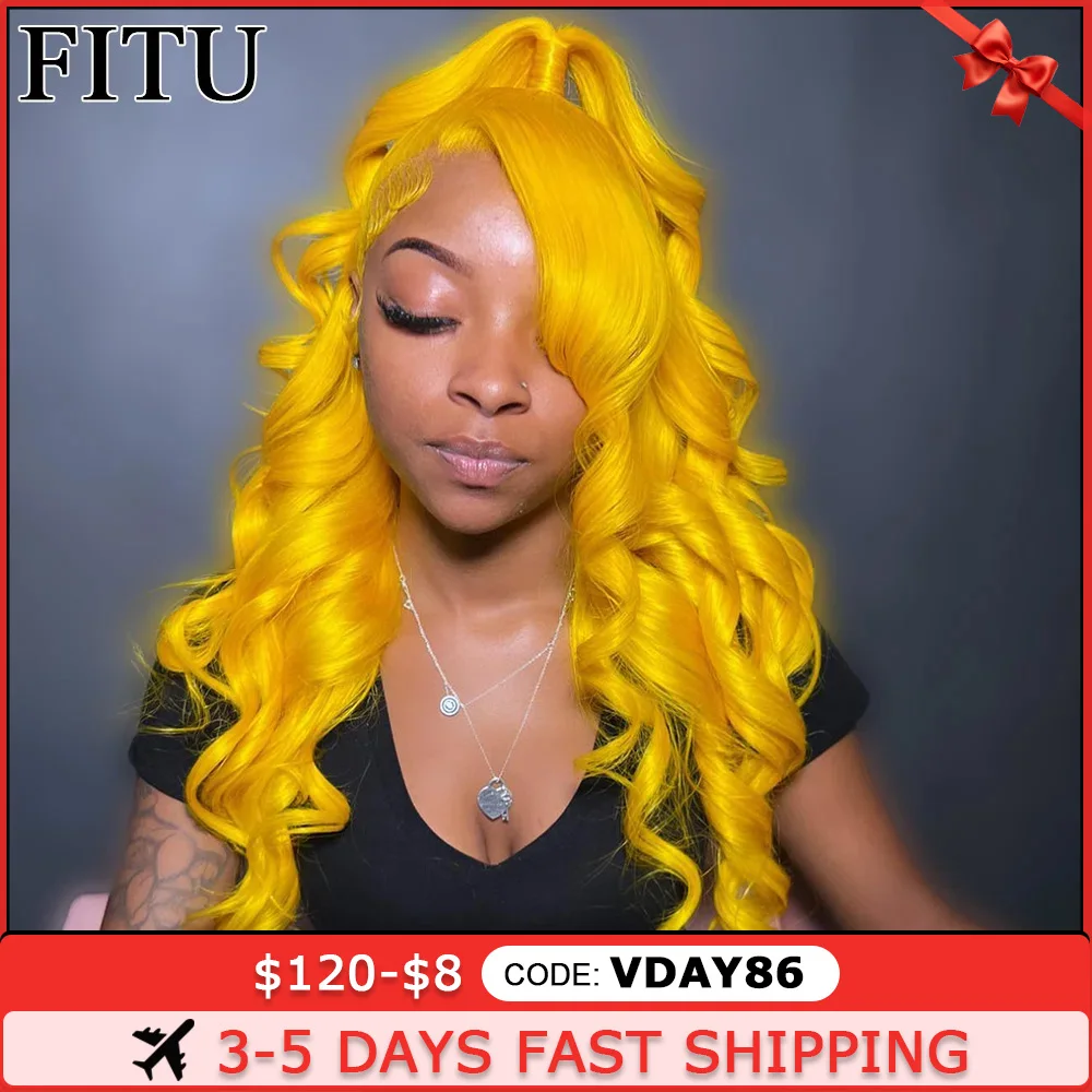 FITU Yellow Lace Front Human Hair Wigs For Women 13x4 13x6 Transparent 13x4x1 T Part Lace Preplucked Remy Hair Wigs 613 Colored
FITU Yellow Lace Front Human Hair Wigs For Women 13x4 13x6 Transparent 13x4x1 T Part Lace Preplucked Remy Hair Wigs 613 Colored