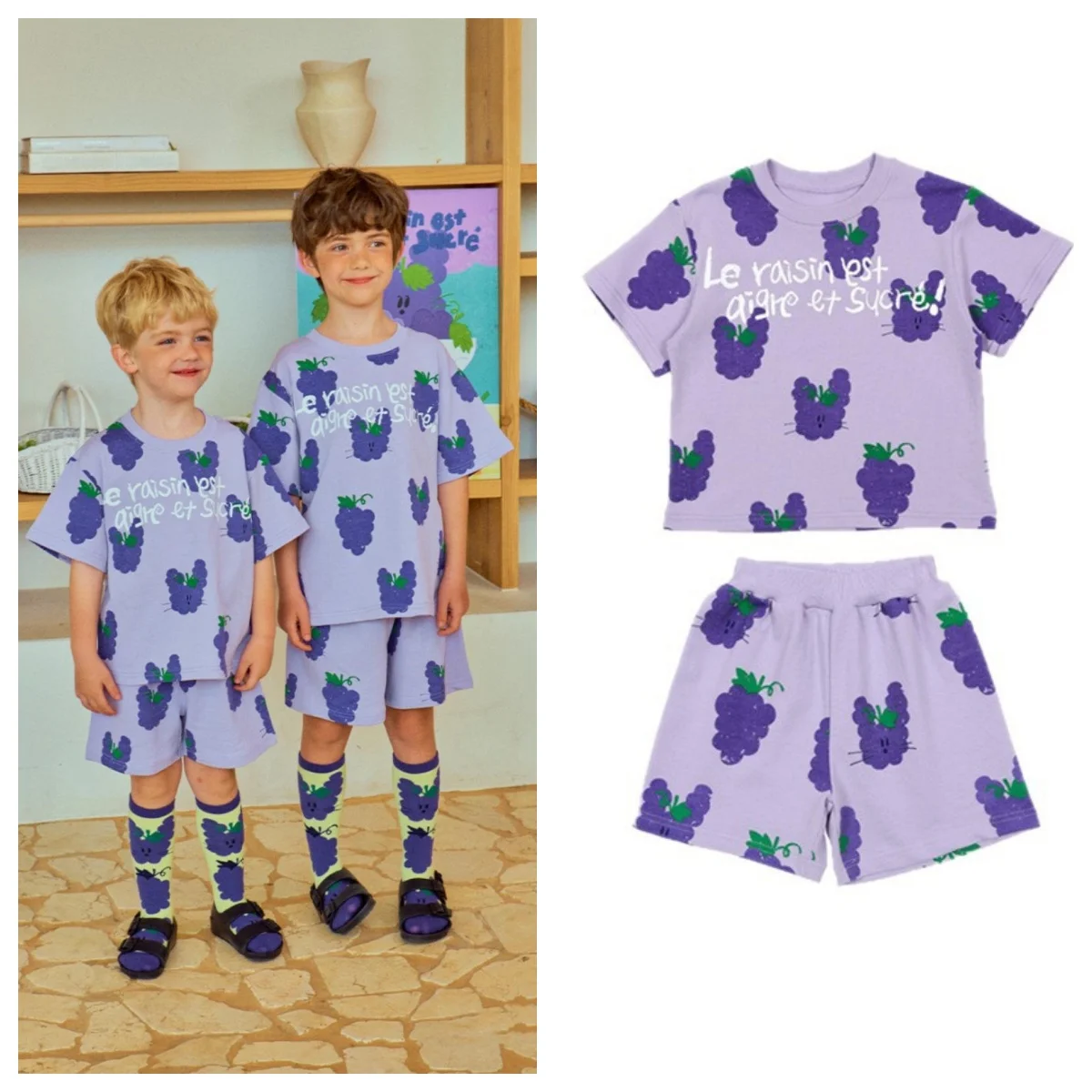 Children's Clothes 2025 New Summer Baby Boys Girls Purple Grape Printed Cotton T Shirts Shorts Set Kids Outwear Clothes
Children's Clothes 2025 New Summer Baby Boys Girls Purple Grape Printed Cotton T Shirts Shorts Set Kids Outwear Clothes