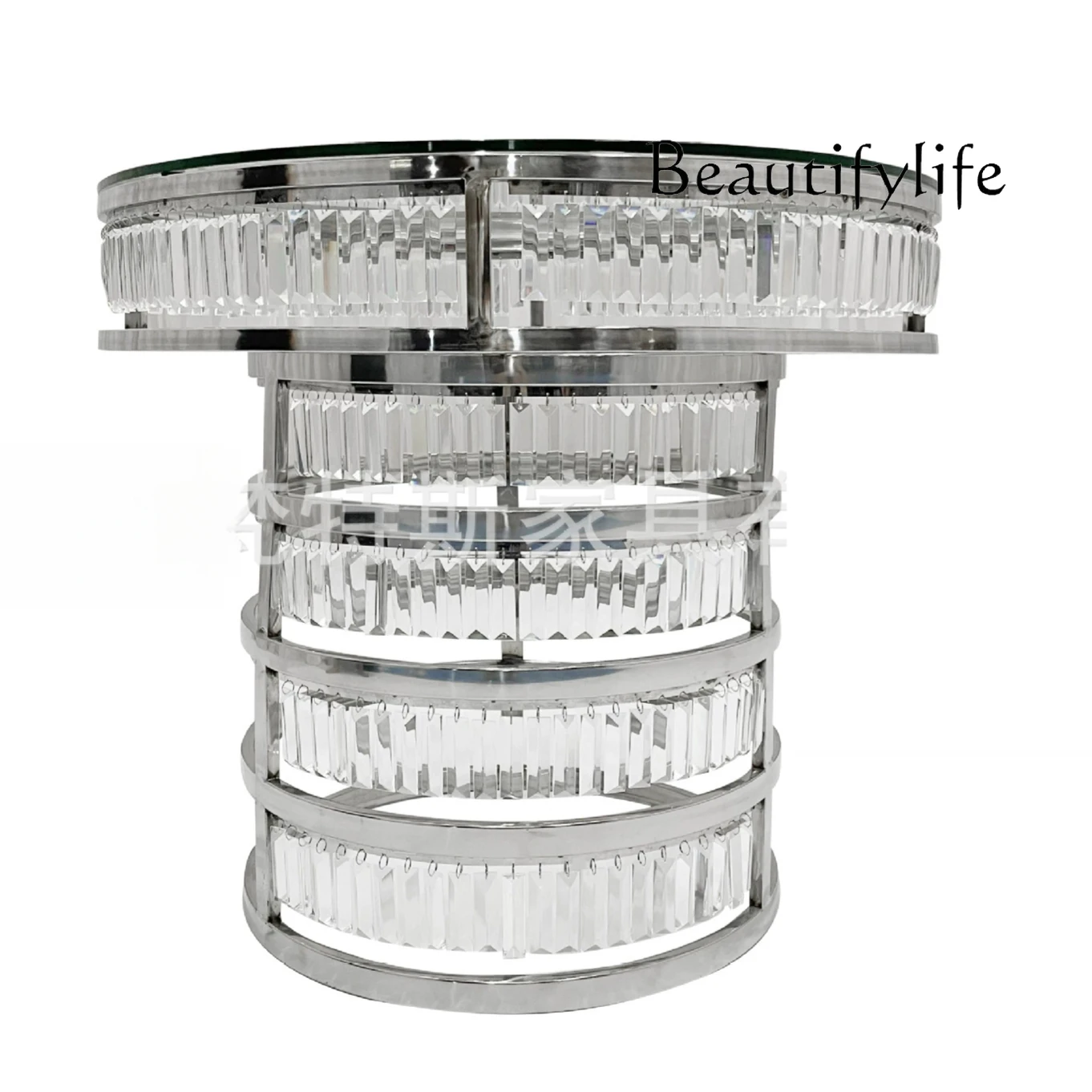 29.5'' Gold & Silver Modern Cake Table Stainless Steel Frame With Elegant Acrylic Top, Crystal Pendant For Wedding Party Decor
29.5'' Gold & Silver Modern Cake Table Stainless Steel Frame With Elegant Acrylic Top, Crystal Pendant For Wedding Party Decor