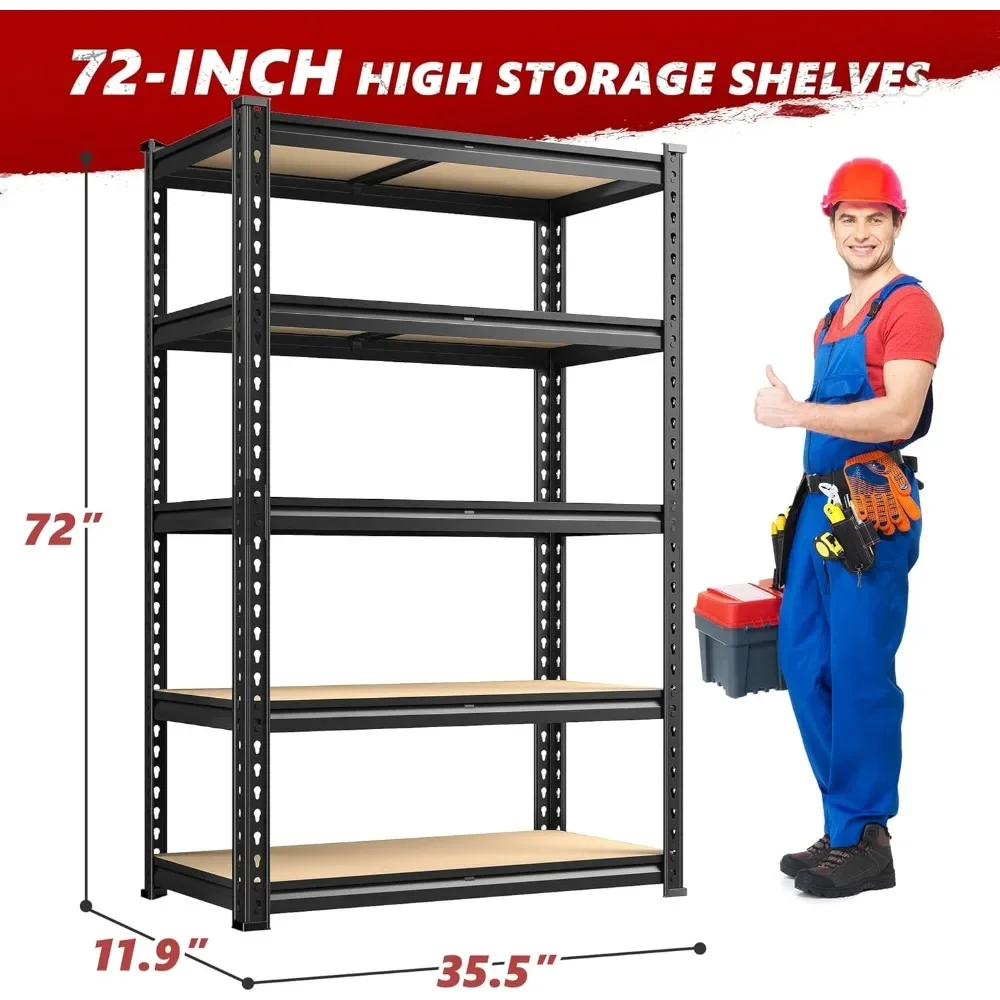 2020LBS Storage Shelves 5 Tier Garage Shelving Heavy Duty Adjustable Garage Shelves, Utility Rack Shelf, Shelving Units
2020LBS Storage Shelves 5 Tier Garage Shelving Heavy Duty Adjustable Garage Shelves, Utility Rack Shelf, Shelving Units