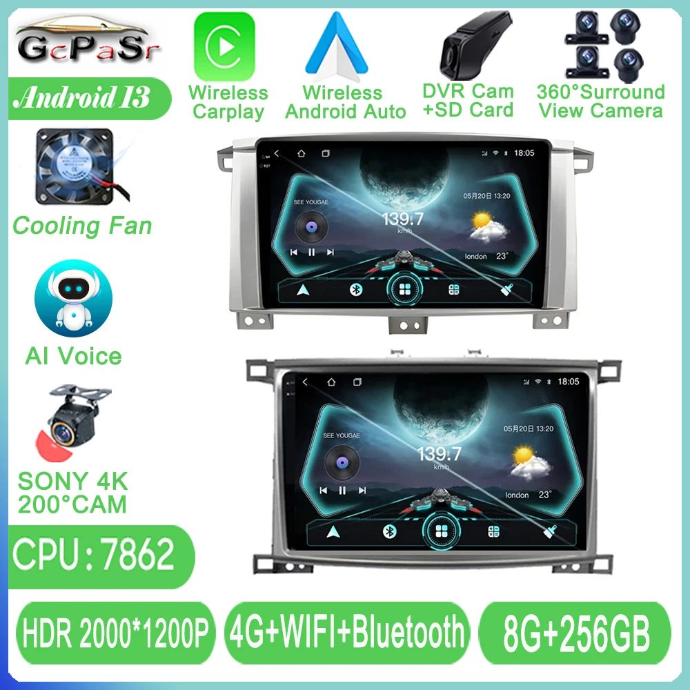 Android For Toyota Land Cruiser 100 2005 - 2007 Car Radio Video Stereo Multimedia Player Navigation GPS DSP Autoradio 5G WIFI TB
Android For Toyota Land Cruiser 100 2005 - 2007 Car Radio Video Stereo Multimedia Player Navigation GPS DSP Autoradio 5G WIFI TB