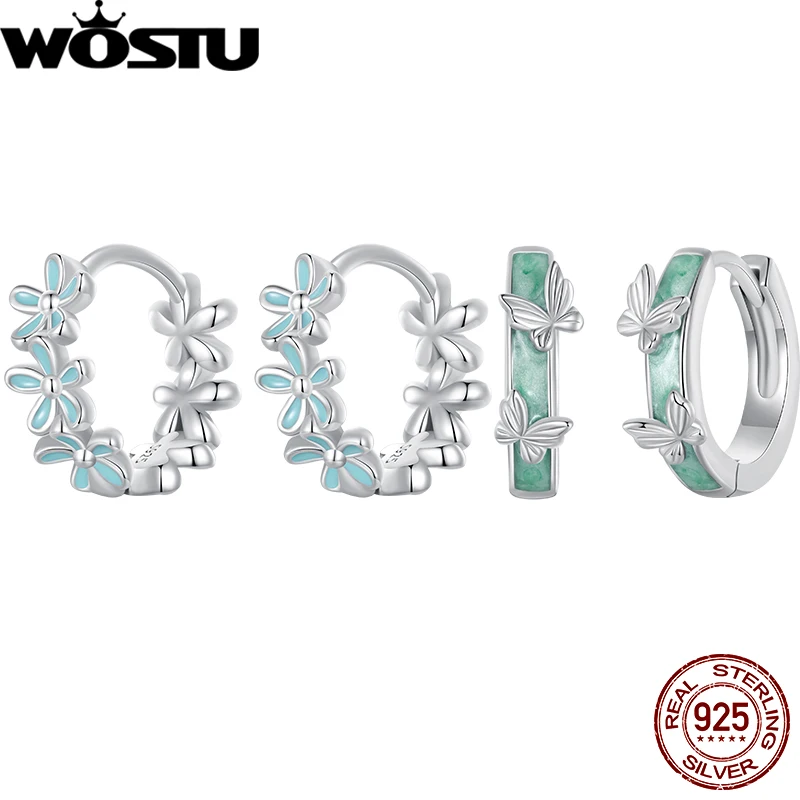 WOSTU 925 Sterling Silver Original Blue Flower Hoop Earring Green Butterfly Ear Buckle for Women Party Wedding Gift Fine Jewelry
WOSTU 925 Sterling Silver Original Blue Flower Hoop Earring Green Butterfly Ear Buckle for Women Party Wedding Gift Fine Jewelry
