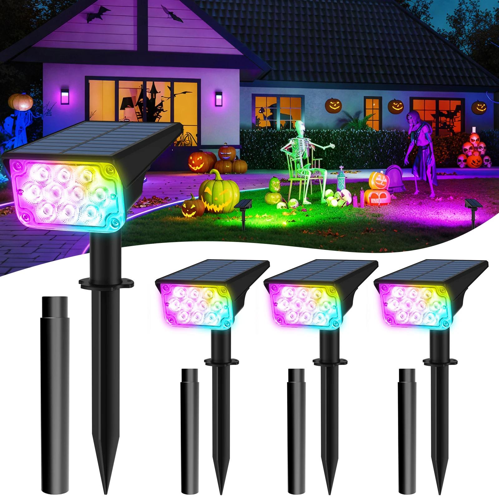 1/2 шт. RGB солнечный светодиодный светильник уличный солнечный прожектор IP65 водонепроницаемый садовый светильник для украшения рождественской вечеринки на Хэллоуин
1/2 шт. RGB солнечный светодиодный светильник уличный солнечный прожектор IP65 водонепроницаемый садовый светильник для украшения рождественской вечеринки на Хэллоуин