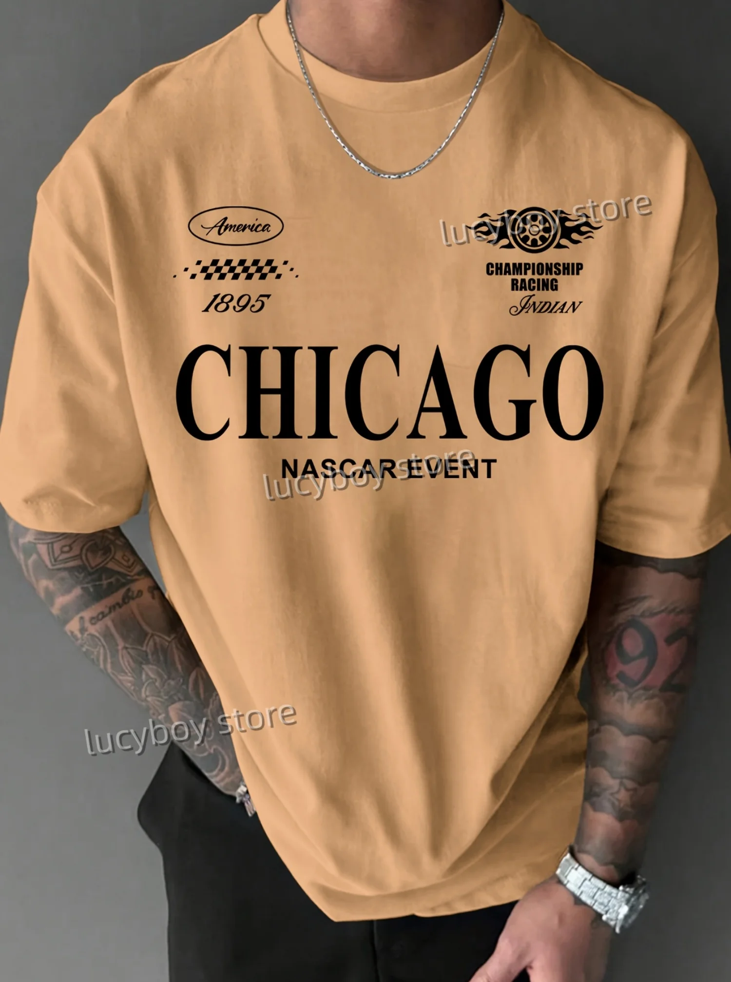 new Men CHIAGO 1895 Print American Style T-Shirt Man Short Sleeve O- Neck sport Tee Vintage Basketball T-shirt Men Clothes
new Men CHIAGO 1895 Print American Style T-Shirt Man Short Sleeve O- Neck sport Tee Vintage Basketball T-shirt Men Clothes