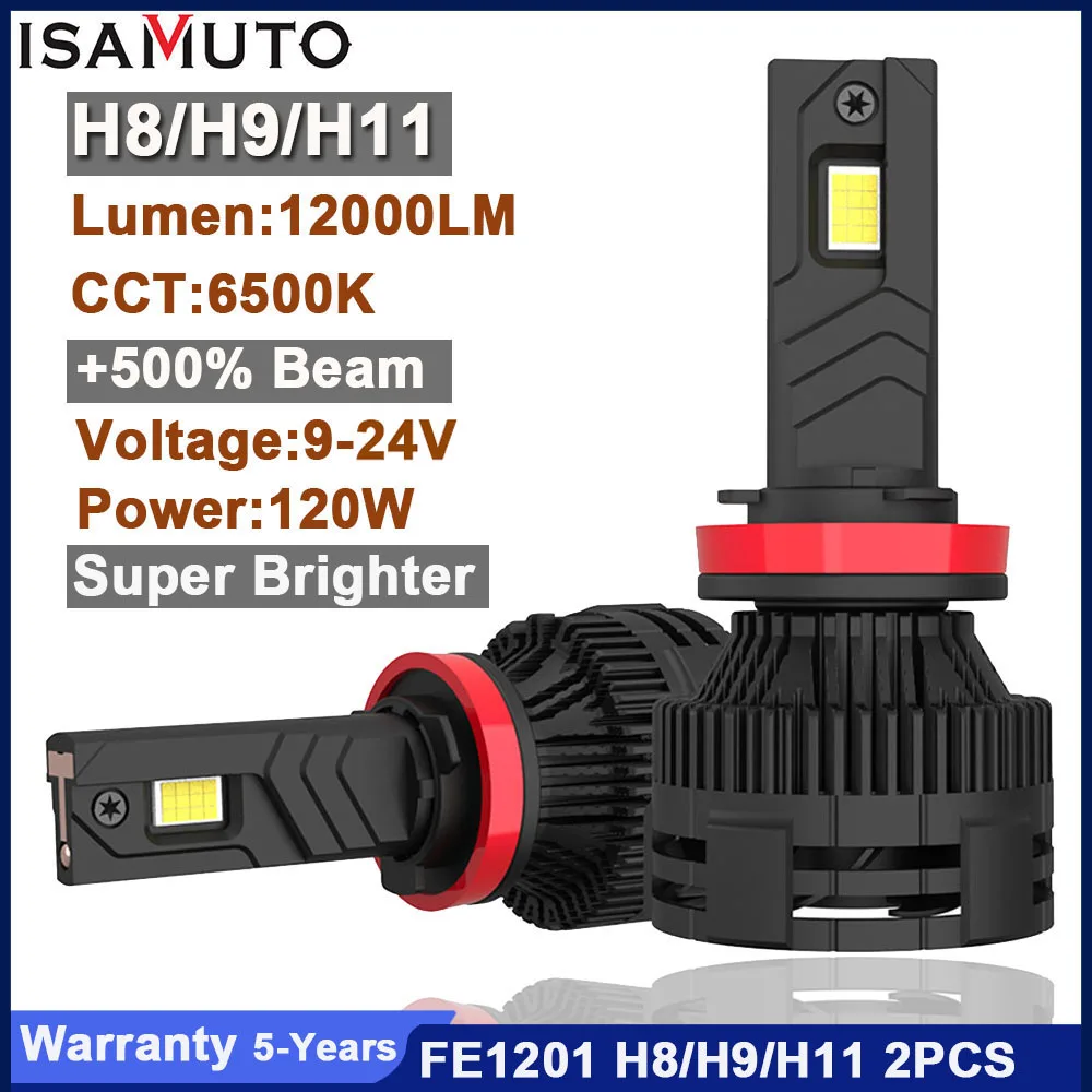 ISAMUTO FE1201 LED H8 H9 H11 Super Bright Headlight 12/24V 120W 6500K 12000LM LED White Replacement Bulb +500% Beam (Pair)
ISAMUTO FE1201 LED H8 H9 H11 Super Bright Headlight 12/24V 120W 6500K 12000LM LED White Replacement Bulb +500% Beam (Pair)
