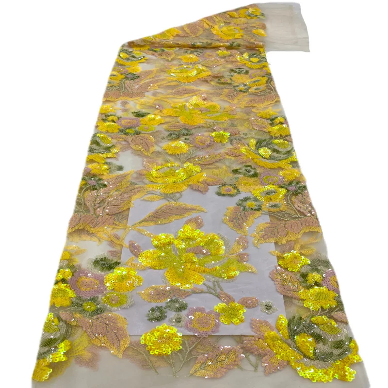 New Plant Pattern Colorful Sequin Embroidery Dress Cheongsam Women's Skirt Shirt Beaded Lace Fabric
New Plant Pattern Colorful Sequin Embroidery Dress Cheongsam Women's Skirt Shirt Beaded Lace Fabric