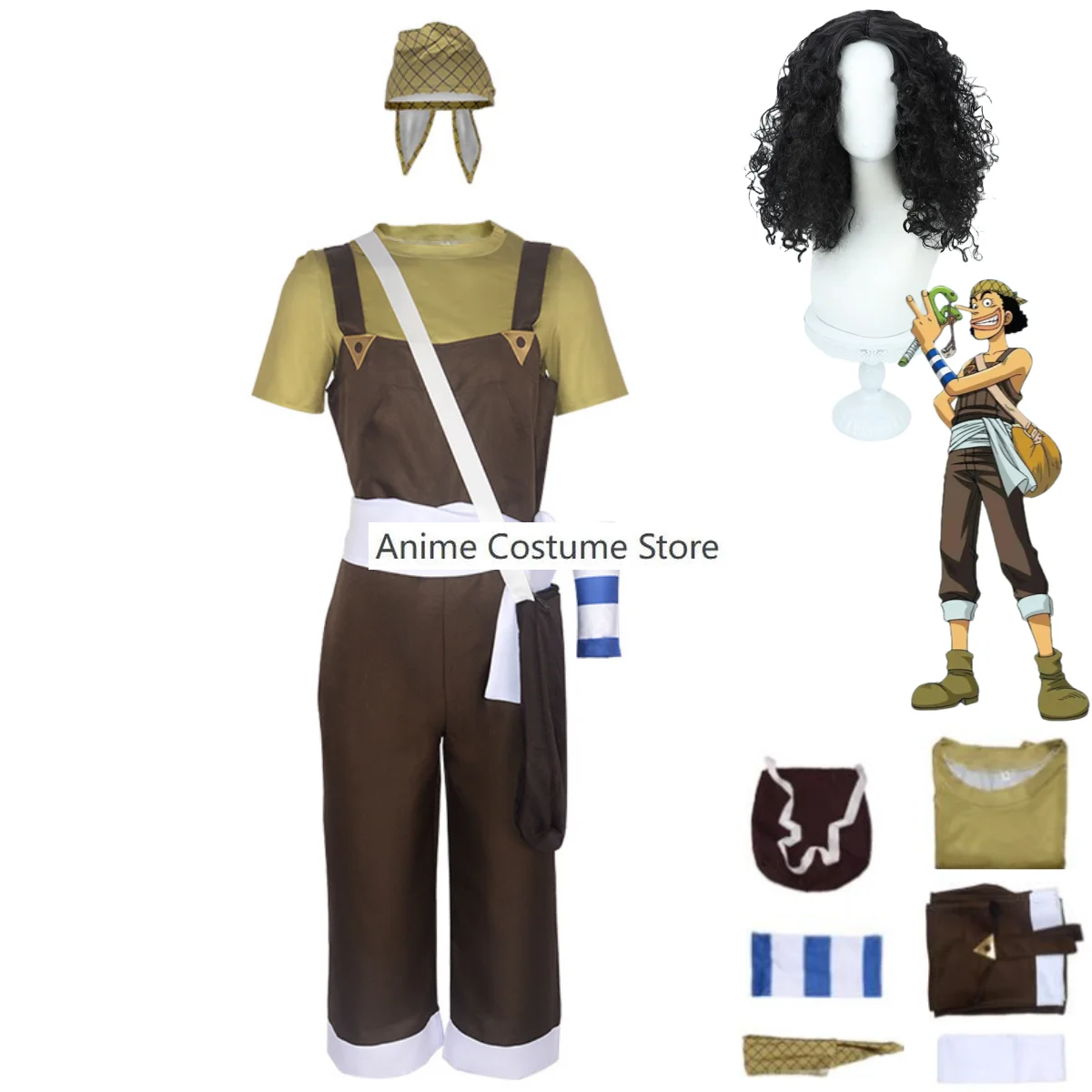 Костюм для косплея аниме GOD Usopp, коричневый Ромпер, Униформа, футболка, шарф, полный комплект, костюм для взрослых, для карнавала, Хэллоуина
Костюм для косплея аниме GOD Usopp, коричневый Ромпер, Униформа, футболка, шарф, полный комплект, костюм для взрослых, для карнавала, Хэллоуина