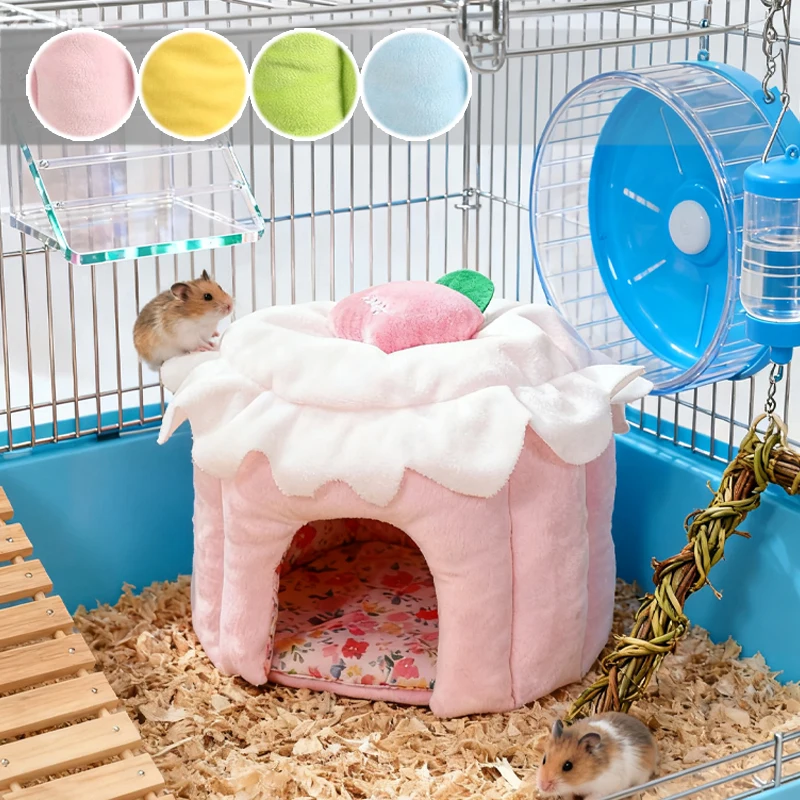 Winter Warm Hamster Hideout House Soft Plush Guinea Pig Shelter with Strawberry Cake Design for Small Pets Autumn Winter Use
Winter Warm Hamster Hideout House Soft Plush Guinea Pig Shelter with Strawberry Cake Design for Small Pets Autumn Winter Use
