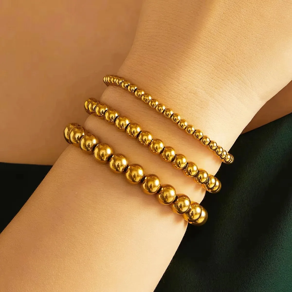 3Pcs/Set 4MM6MM8MM Beads Bracelets for Women Stainless Steel Silver Gold Color Multi-layer Elastic Bracelet tiki Jewelry Gifts
3Pcs/Set 4MM6MM8MM Beads Bracelets for Women Stainless Steel Silver Gold Color Multi-layer Elastic Bracelet tiki Jewelry Gifts