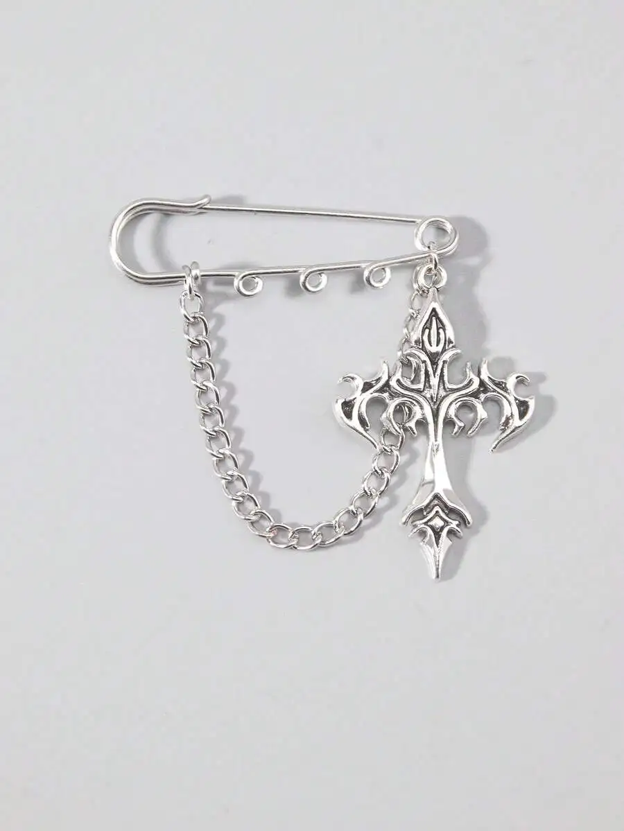 Gothic Style Cross Pendant Safety Pin Brooch For Women
Gothic Style Cross Pendant Safety Pin Brooch For Women