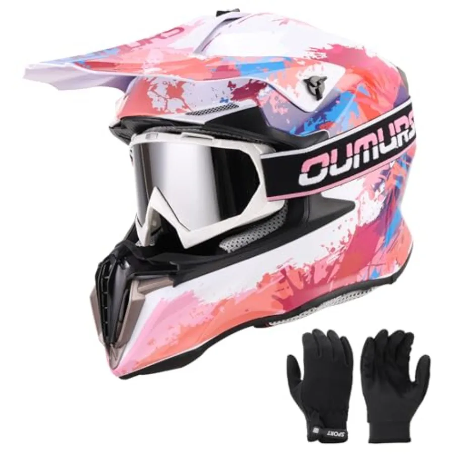 ' dirt bike helmet with goggles gloves, ABS plastic, matte black, DOT certified for off-road motocross use, ages 8-18
' dirt bike helmet with goggles gloves, ABS plastic, matte black, DOT certified for off-road motocross use, ages 8-18