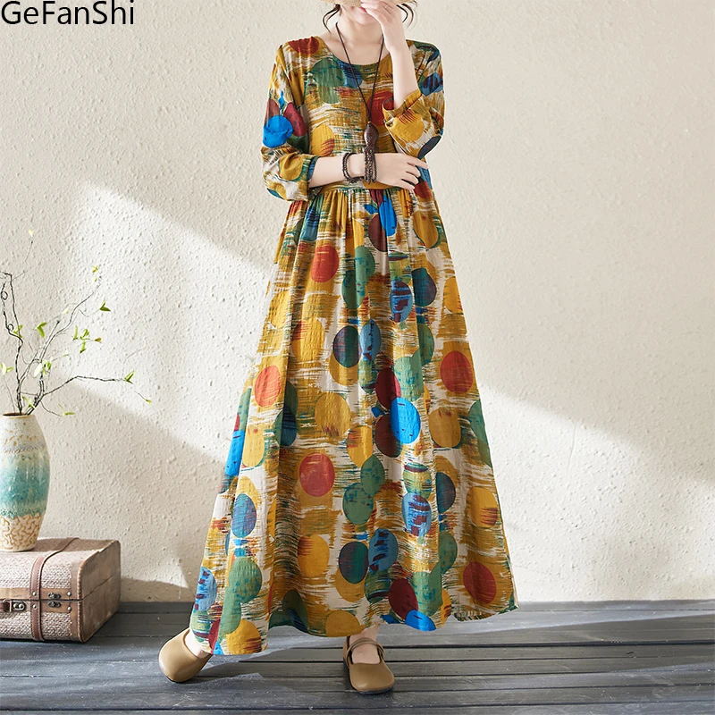 2024 Spring Summer Long Sleeve Dot Print Beach Dresses Women Korean Fashion Loose Casual Long Dress Robe Ladies Elegant Clothing
2024 Spring Summer Long Sleeve Dot Print Beach Dresses Women Korean Fashion Loose Casual Long Dress Robe Ladies Elegant Clothing