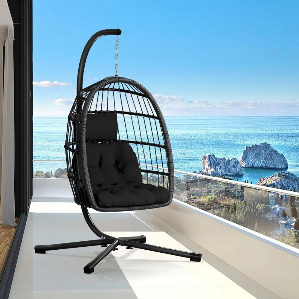 Egg Chair with Stand, Rattan Hanging Swing for Bedroom/Patio/Garden, 350LBS Steel Frame & UV Cushion
Egg Chair with Stand, Rattan Hanging Swing for Bedroom/Patio/Garden, 350LBS Steel Frame & UV Cushion