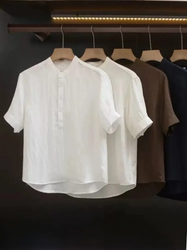 Linen Blend Shirt Comfortable Skin-Friendly Seven-Quarter Sleeve Overhead Casual Style Men's Standard Fit Pure Color
Linen Blend Shirt Comfortable Skin-Friendly Seven-Quarter Sleeve Overhead Casual Style Men's Standard Fit Pure Color