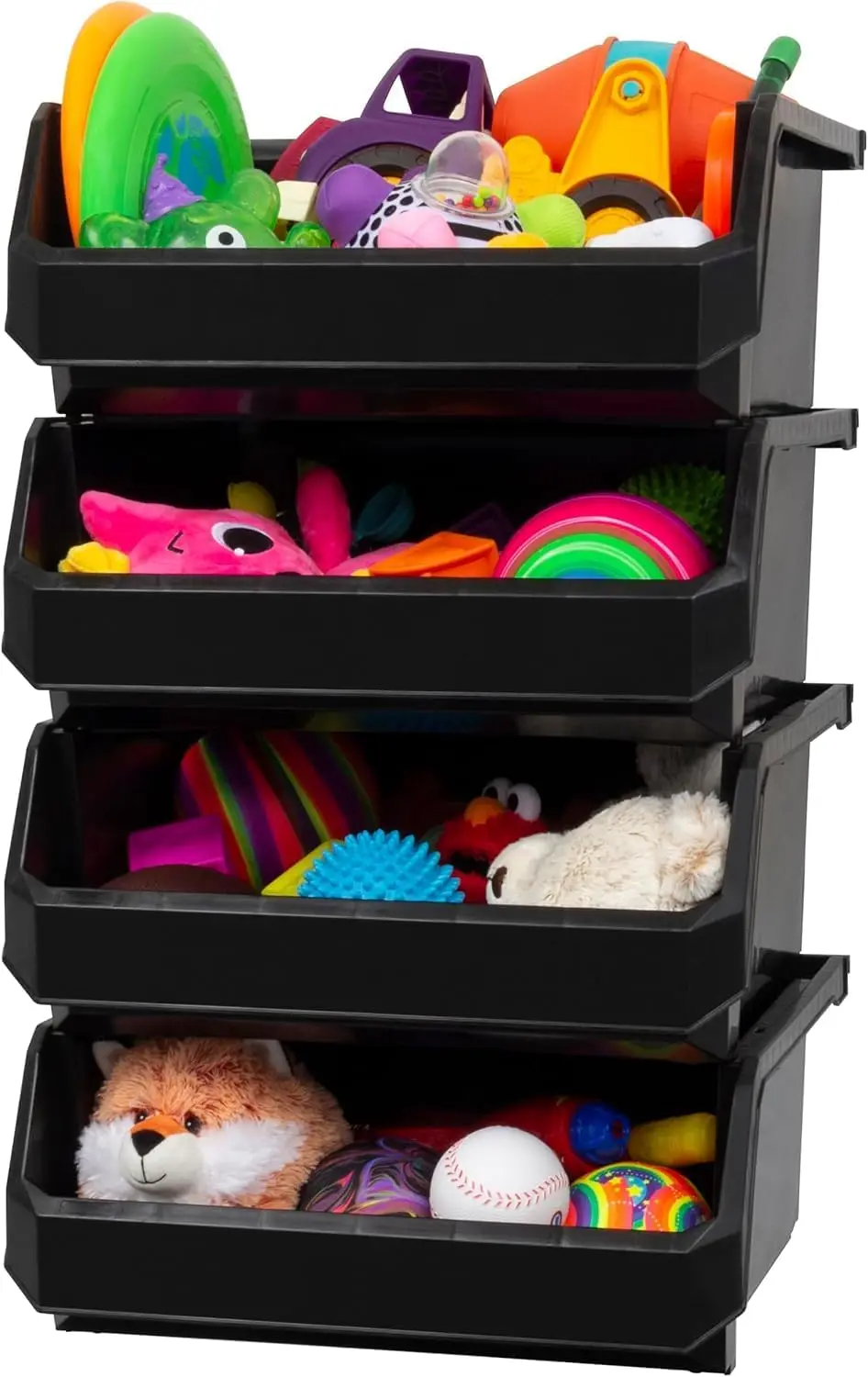 Extra Large Stackable Storage Bins, 4-Pack Black Plastic Containers for Closet Kitchen Office Garage Pantry Organization
Extra Large Stackable Storage Bins, 4-Pack Black Plastic Containers for Closet Kitchen Office Garage Pantry Organization