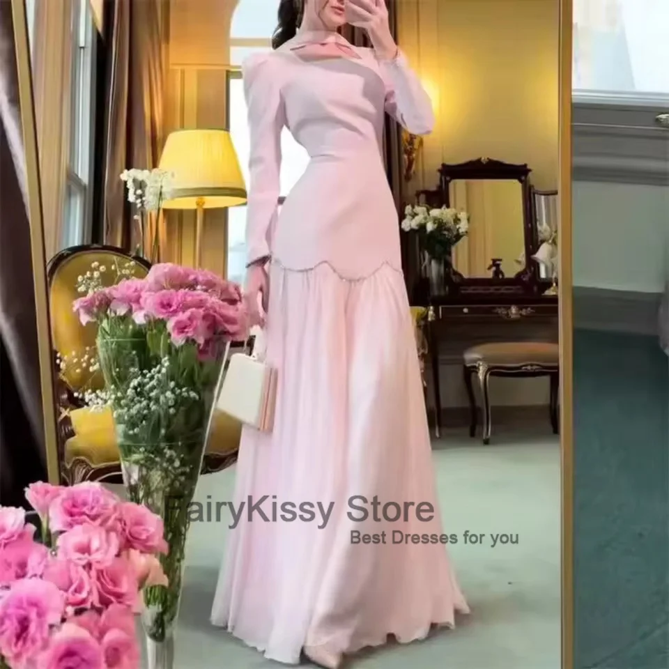 FairyKissy Pink Halter Neck Long Sleeves Sheath Prom Dresses Square Neck Pleated Beaded Floor Length Temperament Evening Dresses
FairyKissy Pink Halter Neck Long Sleeves Sheath Prom Dresses Square Neck Pleated Beaded Floor Length Temperament Evening Dresses