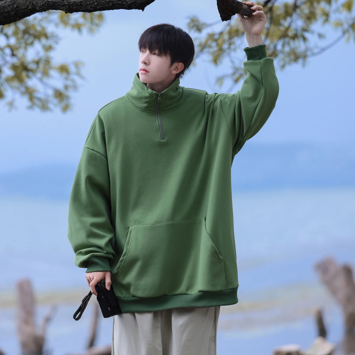 Semi-Zipper Hoodie Men's Simple Overhead Top Japanese Retro y Jaet Spring Autumn Boys Clothes Loose Fit Casual Sle
Semi-Zipper Hoodie Men's Simple Overhead Top Japanese Retro y Jaet Spring Autumn Boys Clothes Loose Fit Casual Sle